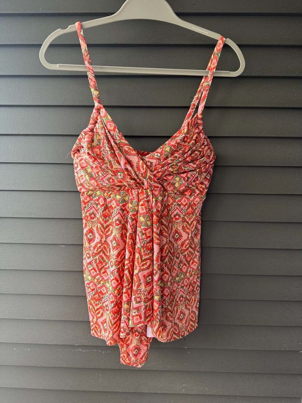 Garnet Hill Ruched-Overlay One-Piece Swimsuit Size 10